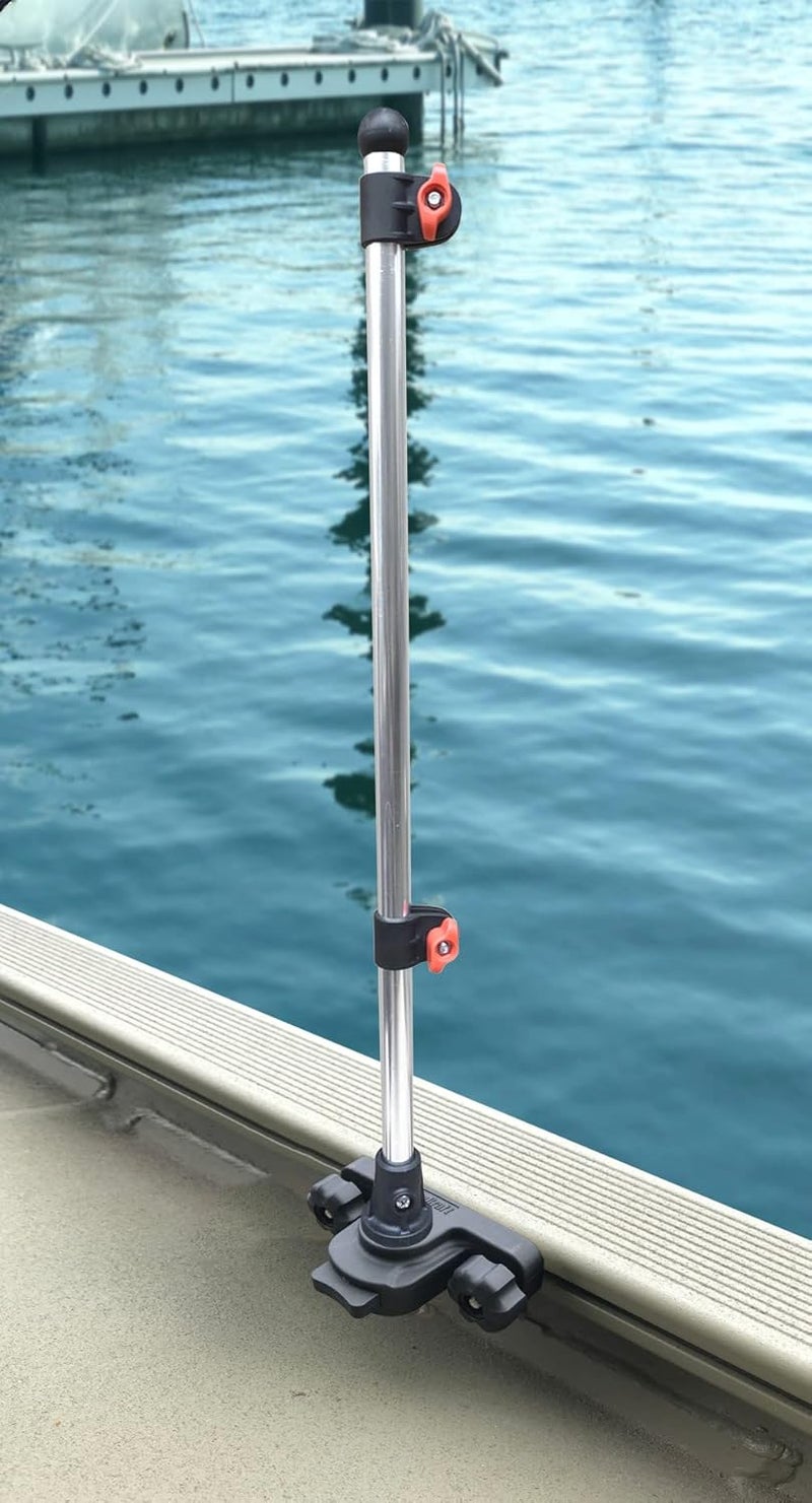 Brocraft Boat Gunnel Track Flag Pole/Boat Flag Pole for Track System -Not Drilling Required - Image 1